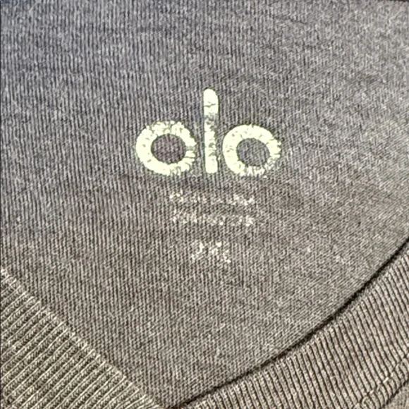 ALO Triumph V-Neck Raglan T-Shirt Gray XXL Unisex - Picture 3 of 6